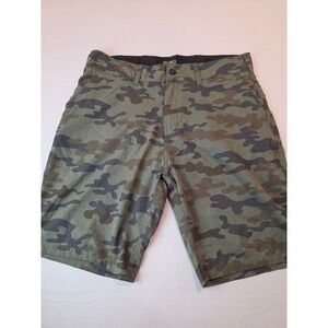 Trunks Surf & Swim Co Mens Camo Multi-Functional Hybrid Shorts Green Size 34
